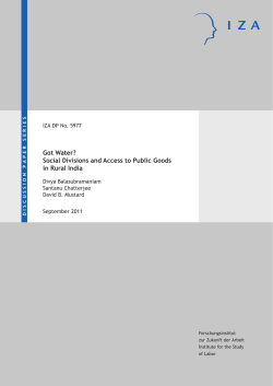 Got Water? Social Divisions and Access to Public Goods in