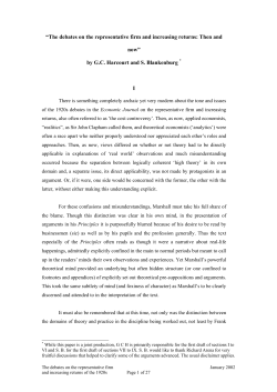 The debates on the representative firm and increasing