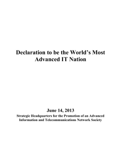 Declaration to be the World`s Most Advanced IT Nation