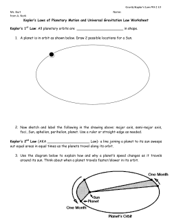 Gravity/Kepler`s Laws WS 2