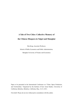A Tale of Two Cities - Institute of East Asian Studies