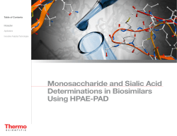Monosaccharide and Sialic Acid Determinations in Biosimilars