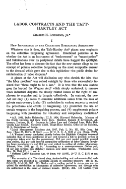 Labor Contracts and the Taft-Hartley Act