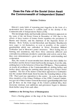 Does the Fate of the Soviet Union Await the Commonwealth of