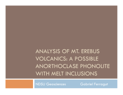 analysis of mt. erebus volcanics: a possible anorthoclase