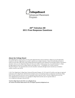 AP&reg; Calculus AB 2011 Free-Response Questions
