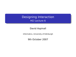Interaction Design - Informatics Homepages Server