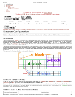 Electron Configuration - Chemwiki
