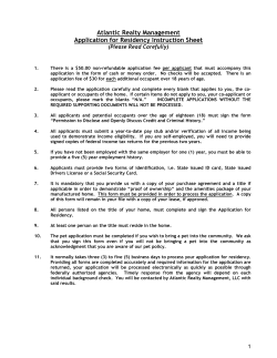 Atlantic Realty Management Application for Residency Instruction