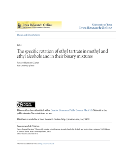 The specific rotation of ethyl tartrate in methyl and ethyl alcohols and