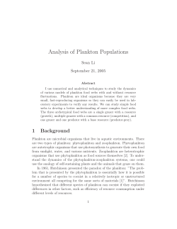Analysis of Plankton Populations