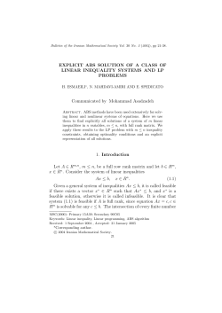 EXPLICIT ABS SOLUTION OF A CLASS OF LINEAR INEQUALITY