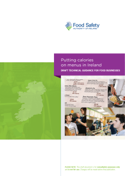 Putting calories on menus in Ireland