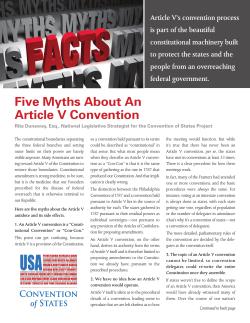 Five Myths About An Article V Convention