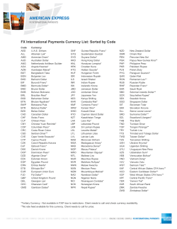 FX International Payments Currency List