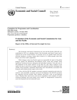 Economic and Social Council - Office of Internal Oversight Services