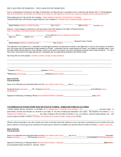 declaration of domicile &ndash; declaracion de domicilio
