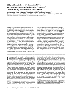 Different Sensitivity to Wortmannin of Two Vacuolar