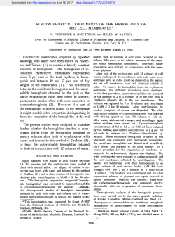 ELECTROPHORETIC COMPONENTS OF THE HEMOGLOBIN