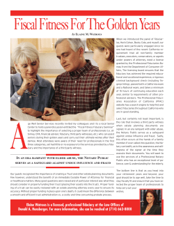 Fiscal Fitness For The Golden Years