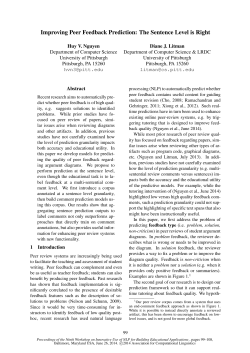 Improving Peer Feedback Prediction: The Sentence Level is Right