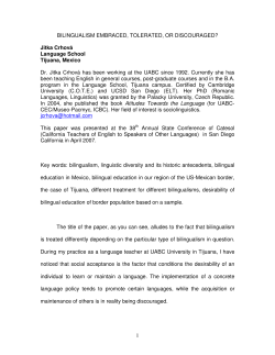 Jitka Crhová Language School Tijuana, Mexico Dr. Jitka Crhová has