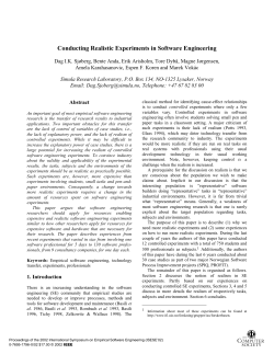 Conducting realistic experiments in software