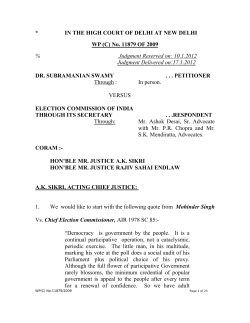 IN THE HIGH COURT OF DELHI AT NEW DELHI WP (C) No. 11879