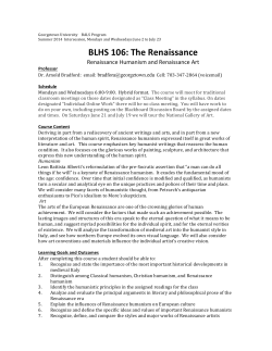 BLHS 106: The Renaissance