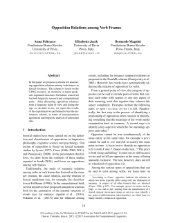 Opposition Relations among Verb Frames