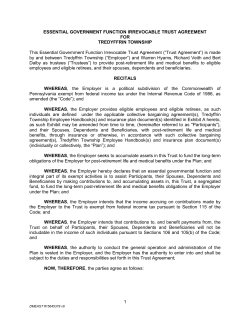 1 ESSENTIAL GOVERNMENT FUNCTION IRREVOCABLE TRUST