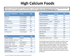 High Calcium Foods