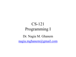 CS-121 Programming I