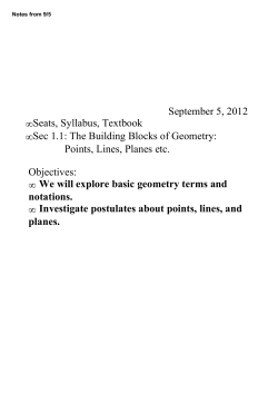 Notes from 9/5