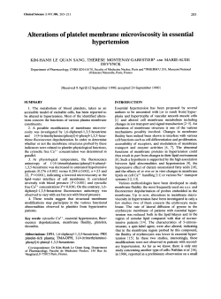 Alterations of Platelet Membrane Microviscosity in