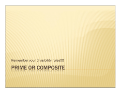 prime or composite - Effingham County Schools