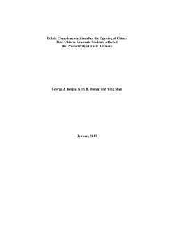Ethnic Complementarities after the Opening of China: How Chinese