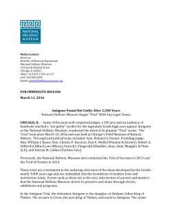 Antigone Found Not Guilty After 2200 Years