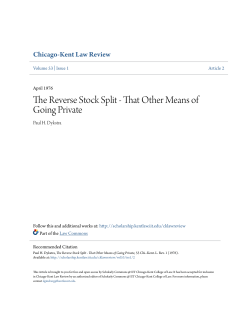The Reverse Stock Split - Scholarly Commons @ IIT Chicago
