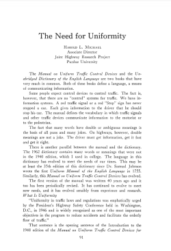 The Need for Uniformity - Purdue e-Pubs