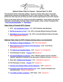 Optional Video Clips for Classes