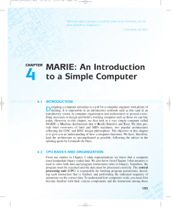 MARIE: An Introduction to a Simple Computer