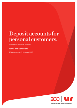 Deposit accounts for personal customers.