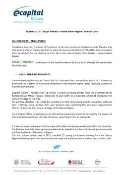 ECAPITAL CULTURE for Adriatic &ndash; Ionian Macro Region Countries