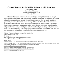 Great Books for Middle School Avid Readers