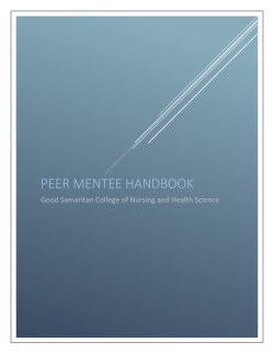 Peer Mentee Handbook - Good Samaritan College of Nursing and