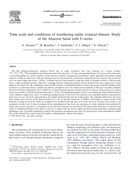 Time scale and conditions of weathering under tropical climate