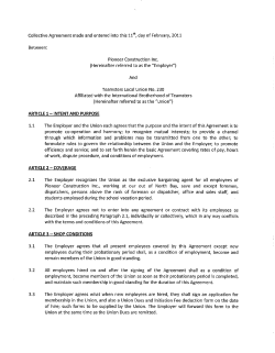 Collective Agreement made and entered into this 11`h, day of