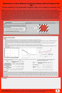 Metamerism in Complimentary Colour Mixtures of Cadmium Red