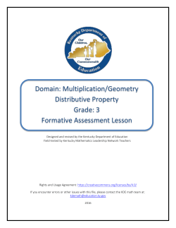 Domain: Multiplication/Geometry Distributive Property Grade: 3